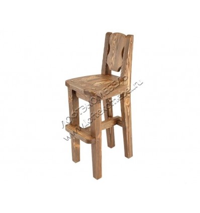 Деревянный стул барный под старину из массива сосны Рошфор